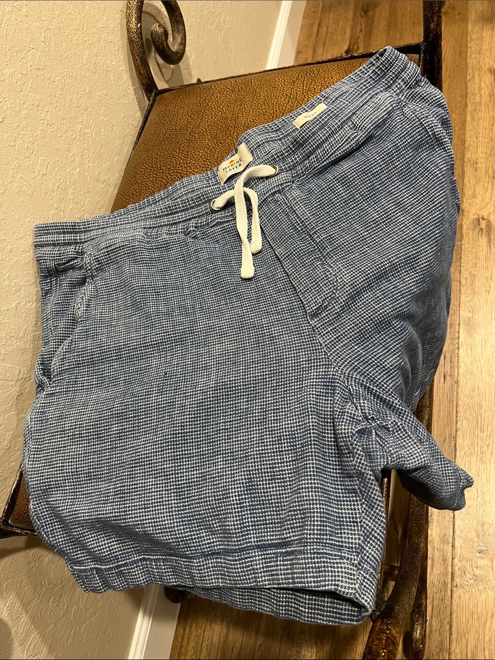 Like New Marine Layer SF, Ca Cotton-Linen stretch Flat Front Slim Fit Shorts!
